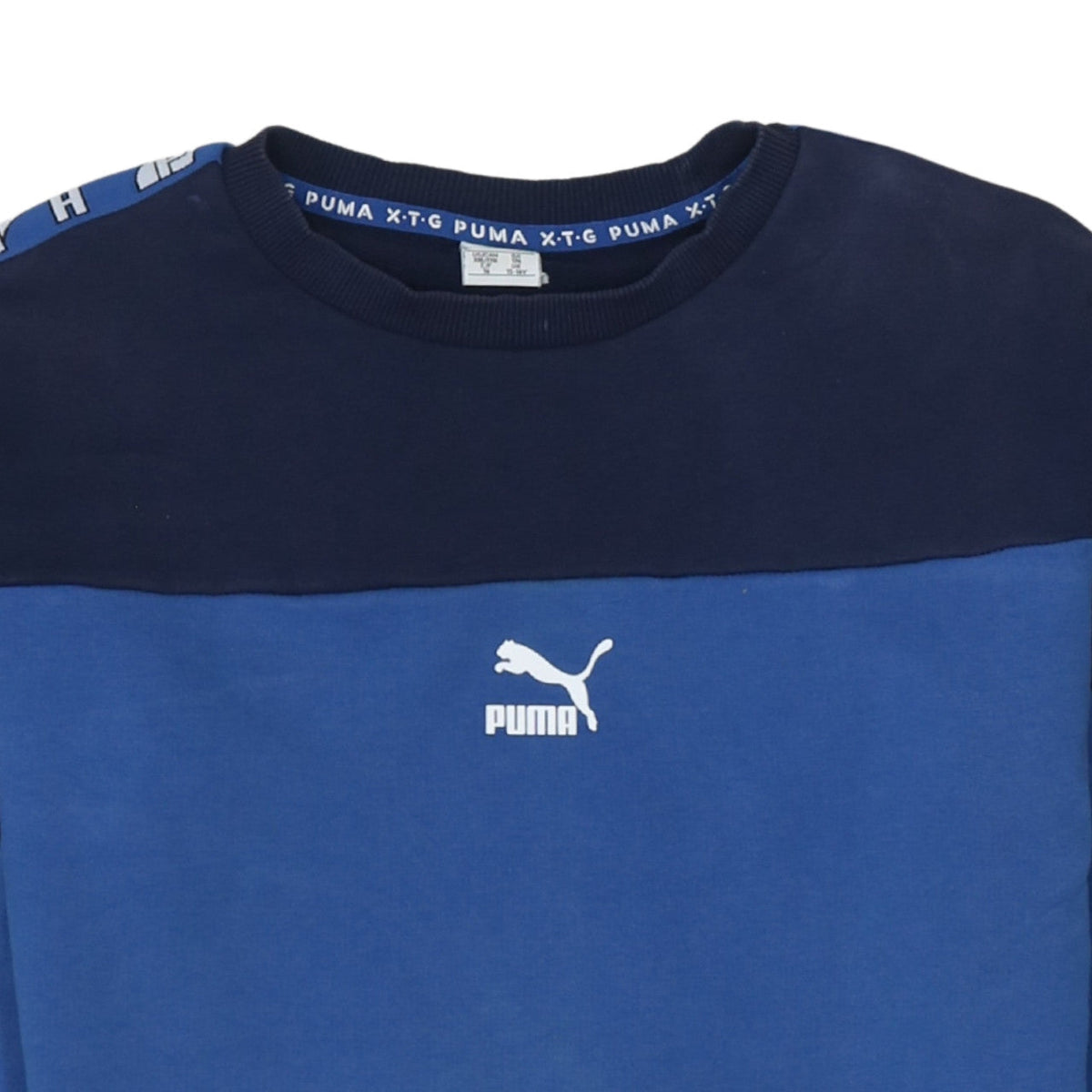 Puma Boys Blue Colourblock Crew Neck Sweatshirt 15-16 Years