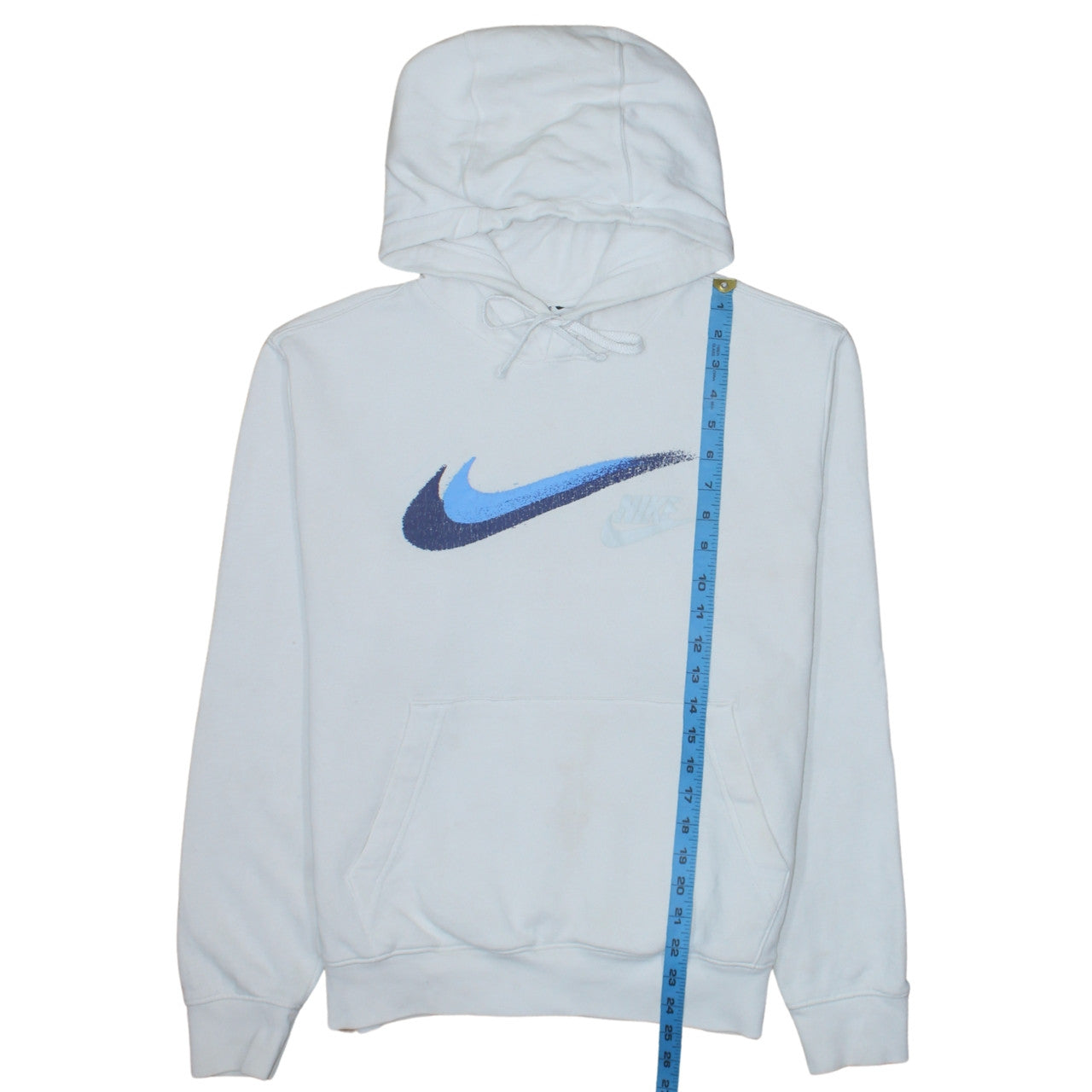 Nike Men's White Swoosh Pullover Hoodie Small Regular Fit