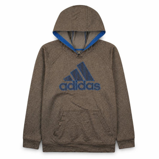 Adidas Men's Brown Pullover Hoodie L Graphic Logo Sportswear