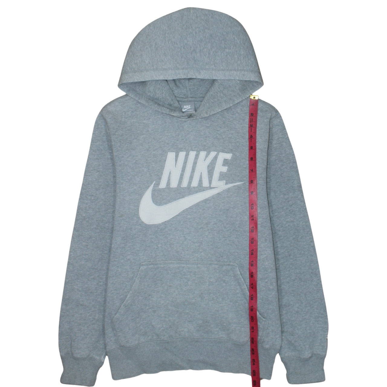Nike Men's Grey Pullover Hoodie Small Logo Sportswear Sweatshirt