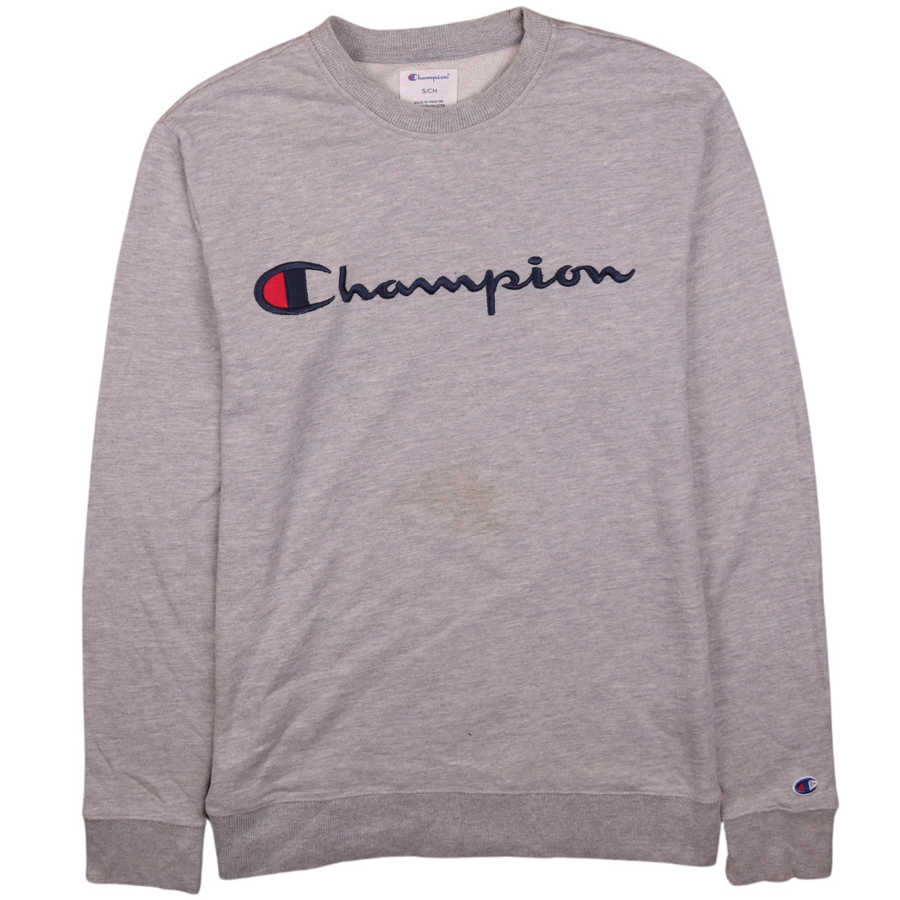 Champion Men's Grey Small Pullover Sweatshirt Embroidered Logo