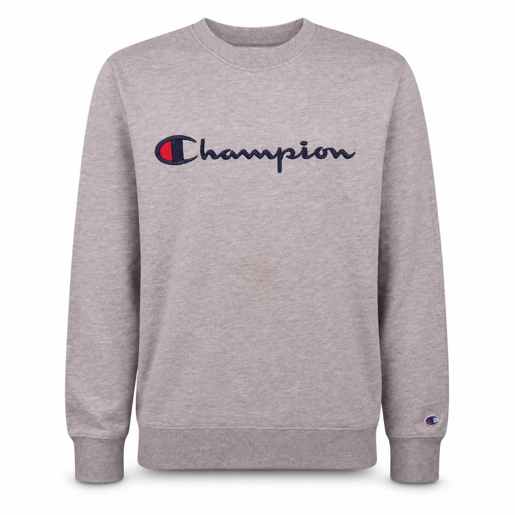 Champion Men's Grey Small Pullover Sweatshirt Embroidered Logo
