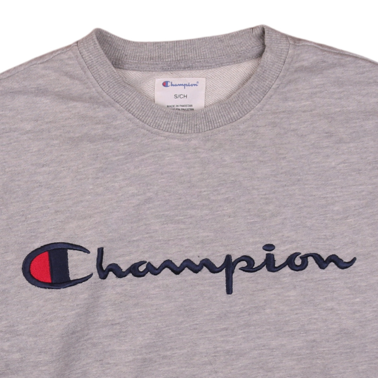 Champion Men's Grey Small Pullover Sweatshirt Embroidered Logo