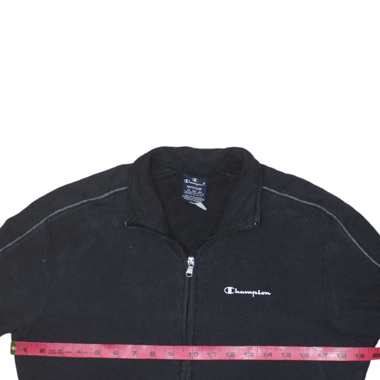 Champion Mens Black Full Zip Sweatshirt Jacket Medium Regular Fit