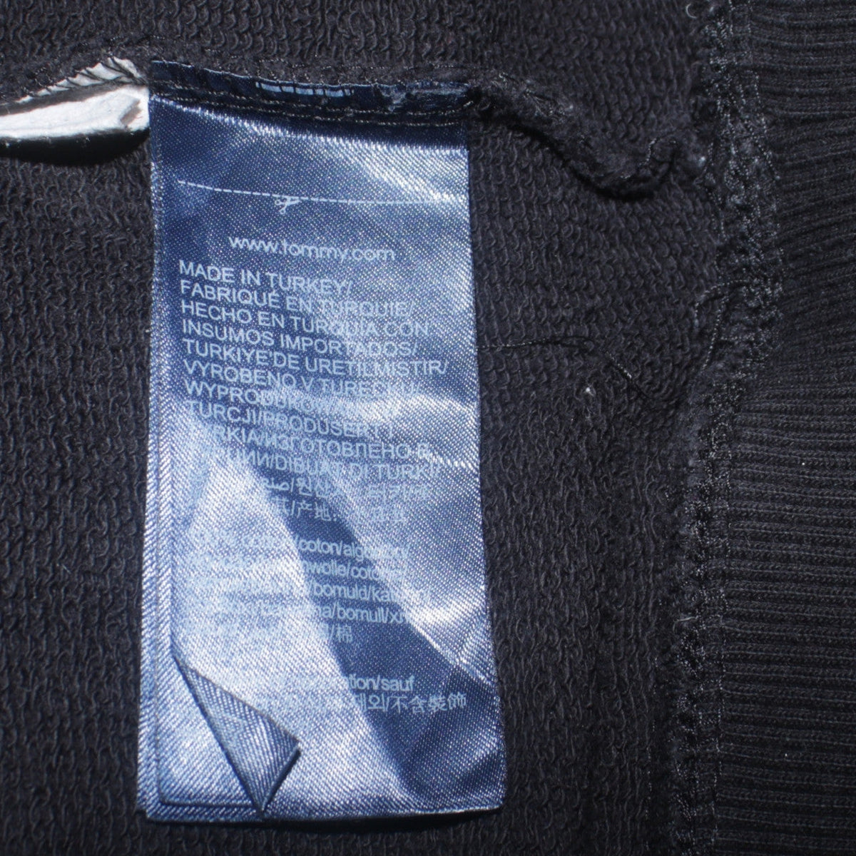 Tommy Hilfiger Boys Black Pullover Hoodie Size 14 Cotton Logo Print
