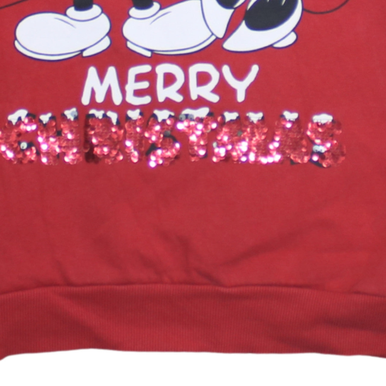 Disney at George Womens Red Sequin Christmas Sweatshirt Size 12-14