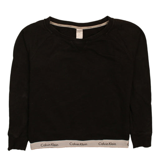 Calvin Klein Women Black Crew Neck Pullover Sweatshirt M