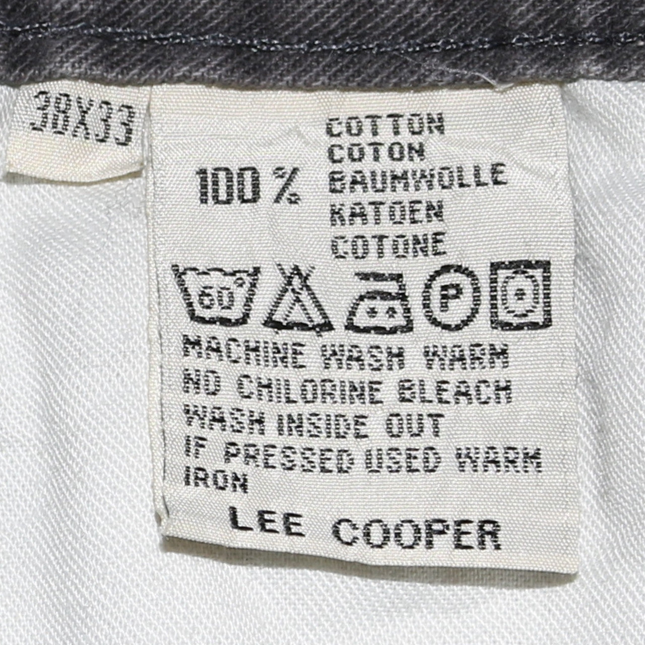 Lee Cooper Men's Grey Straight Leg Denim Jeans 38x33 Cotton