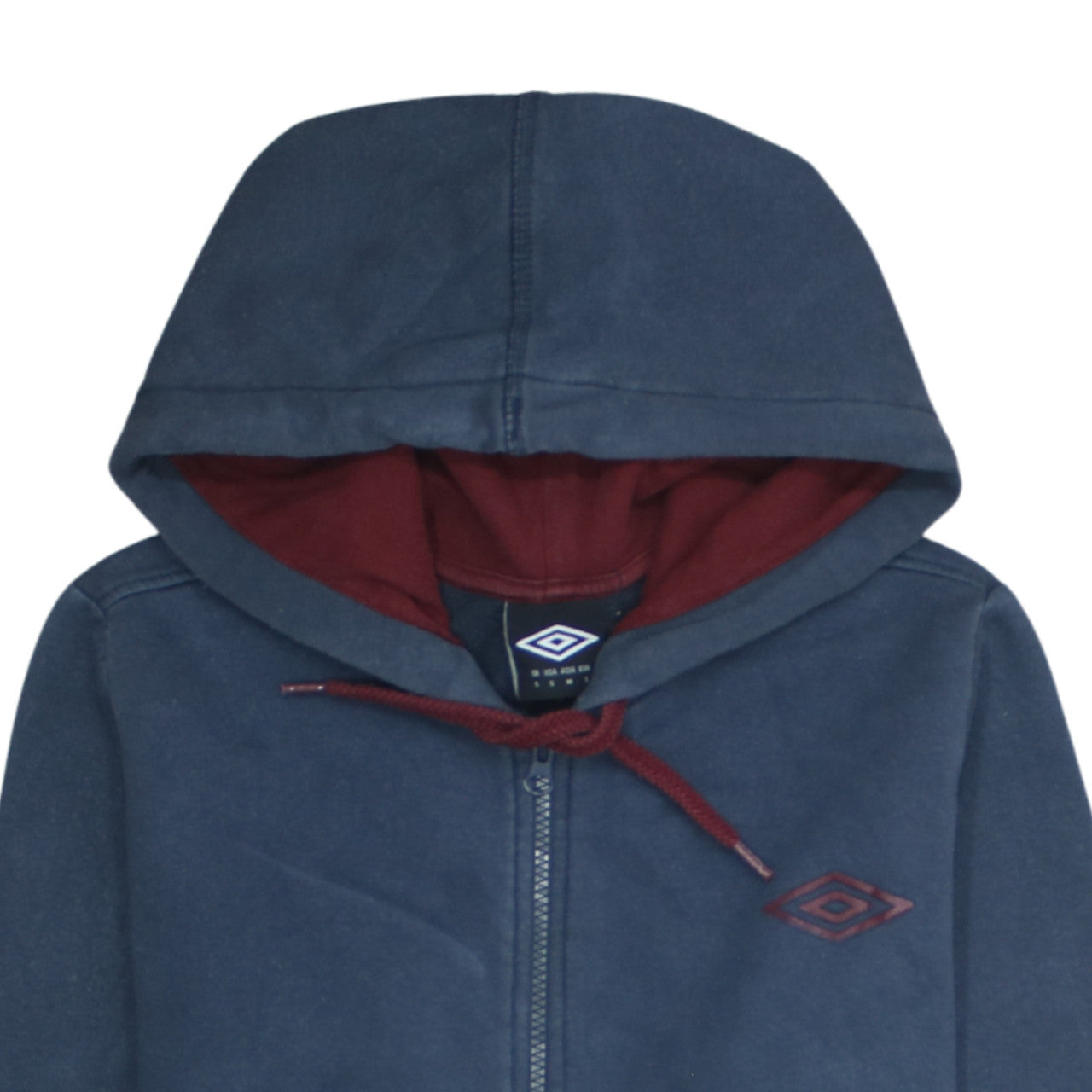 Umbro Men's Blue Full Zip Hoodie Size S Sports Fleece