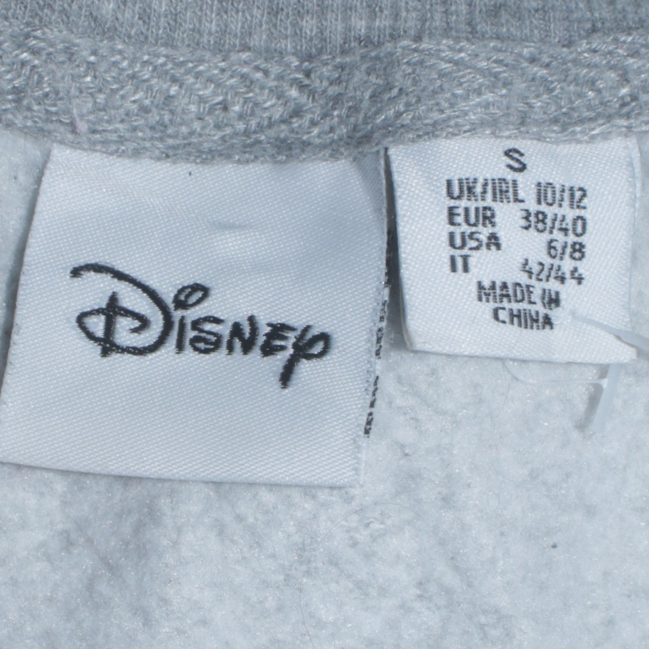 Disney Women's Grey Mickey & Minnie Embroidered Sweatshirt Size 10-12
