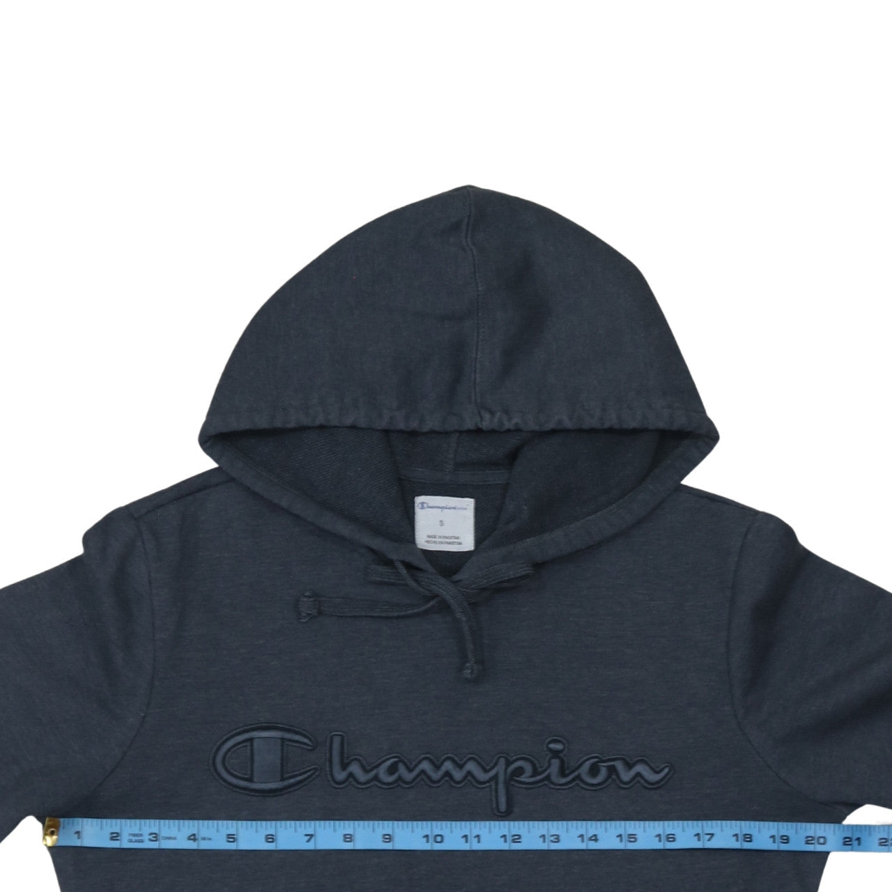 Champion Men’s Grey Pullover Hoodie S Embroidered Logo Fleece