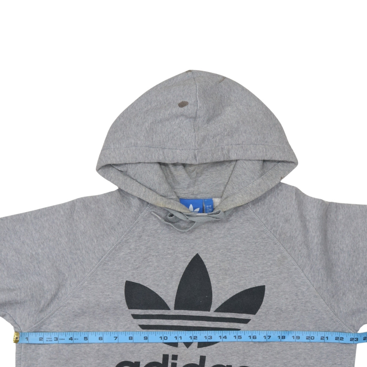 Adidas Mens Grey Pullover Hoodie L Graphic Logo Sportswear