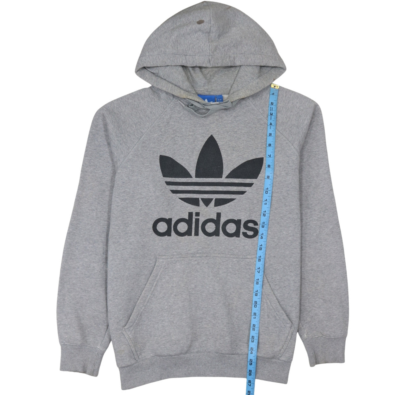 Adidas Mens Grey Pullover Hoodie L Graphic Logo Sportswear