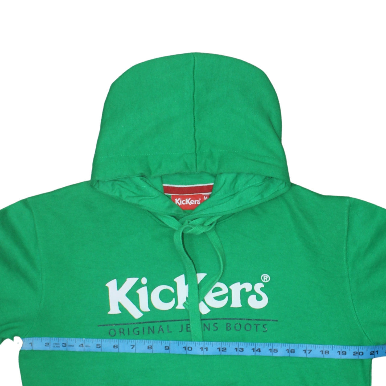 Kickers Mens Green Hoodie Medium Pullover Cotton Blend Graphic Print