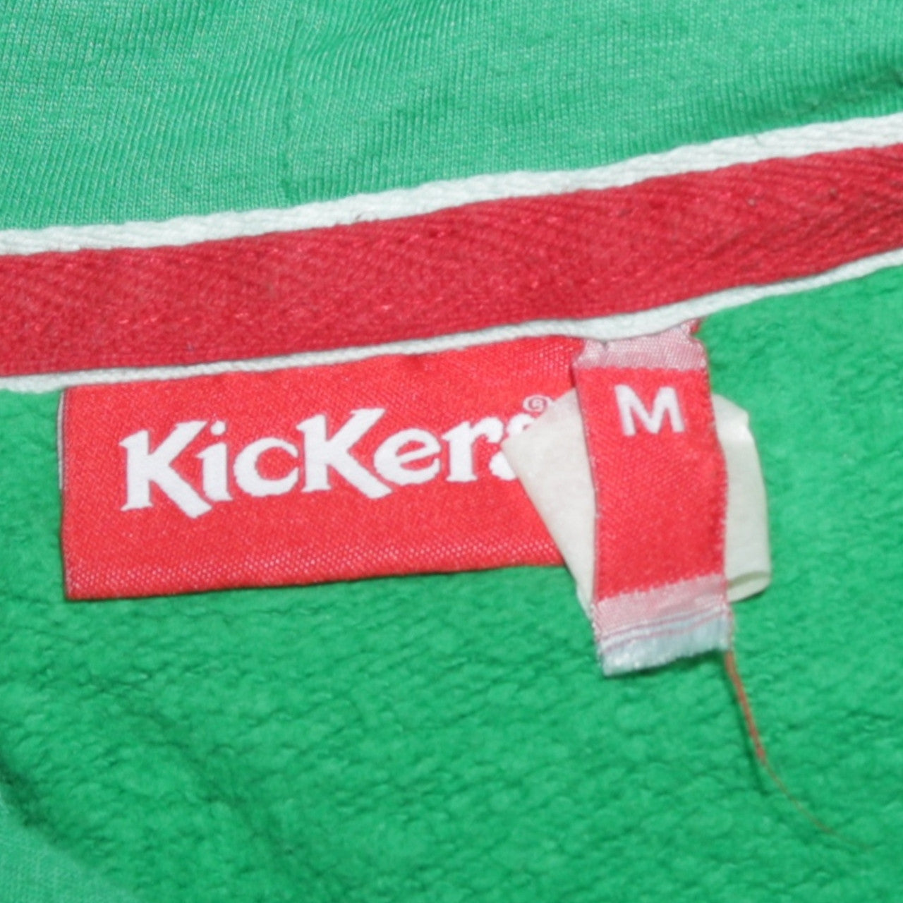 Kickers Mens Green Hoodie Medium Pullover Cotton Blend Graphic Print