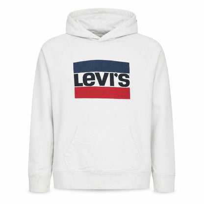 Levi's Men's White Pullover Hoodie M Logo Graphic Cotton Blend