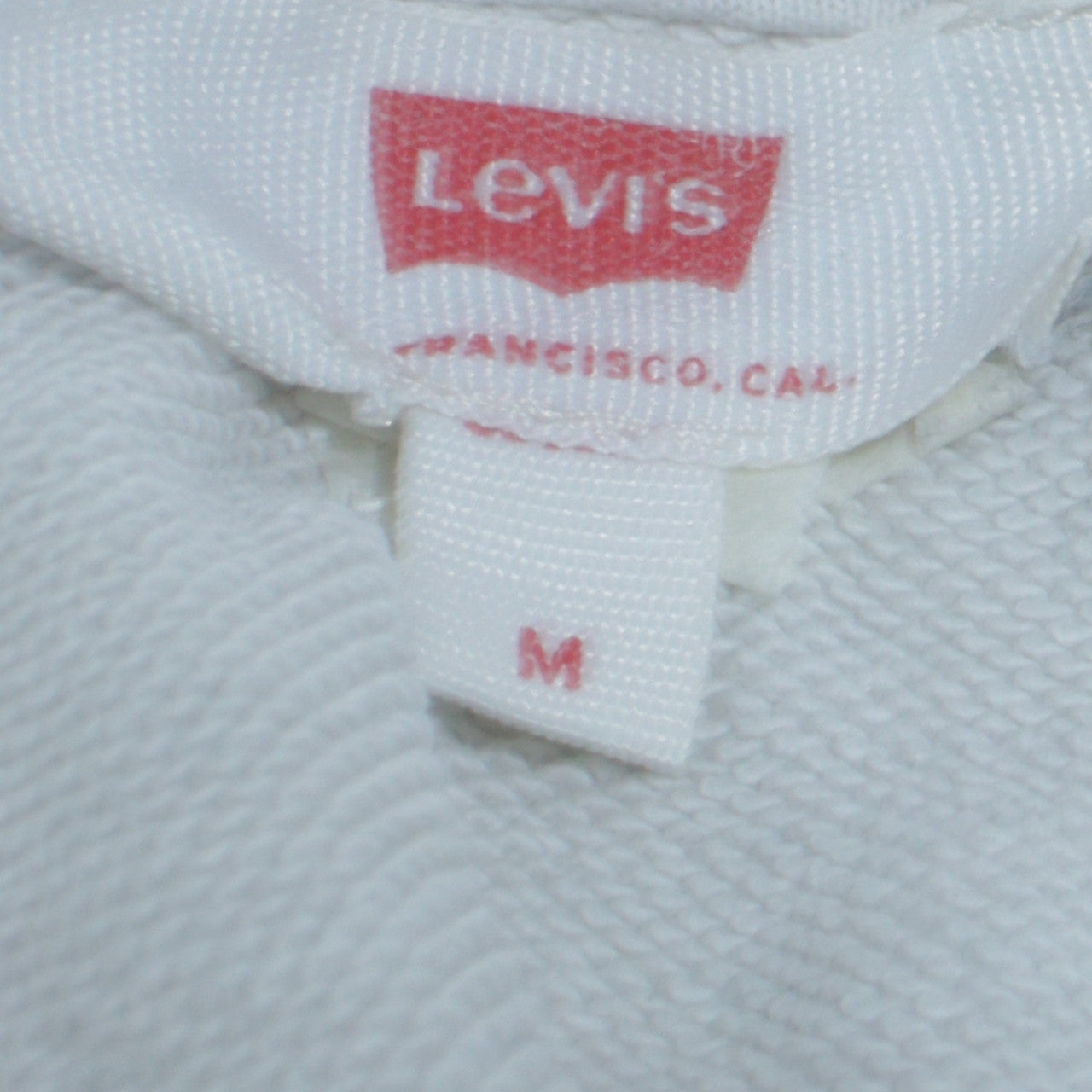 Levi's Men's White Pullover Hoodie M Logo Graphic Cotton Blend