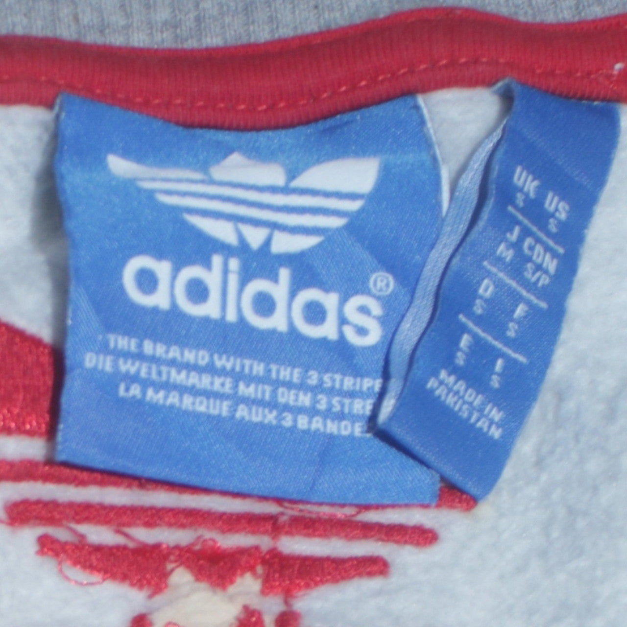 Adidas Originals Grey Red Logo 96 Womens Sweatshirt Size S