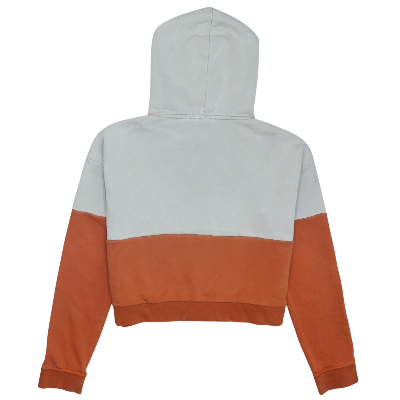 Adidas Womens Beige Orange Colourblock Hooded Pullover Hoodie Size 8