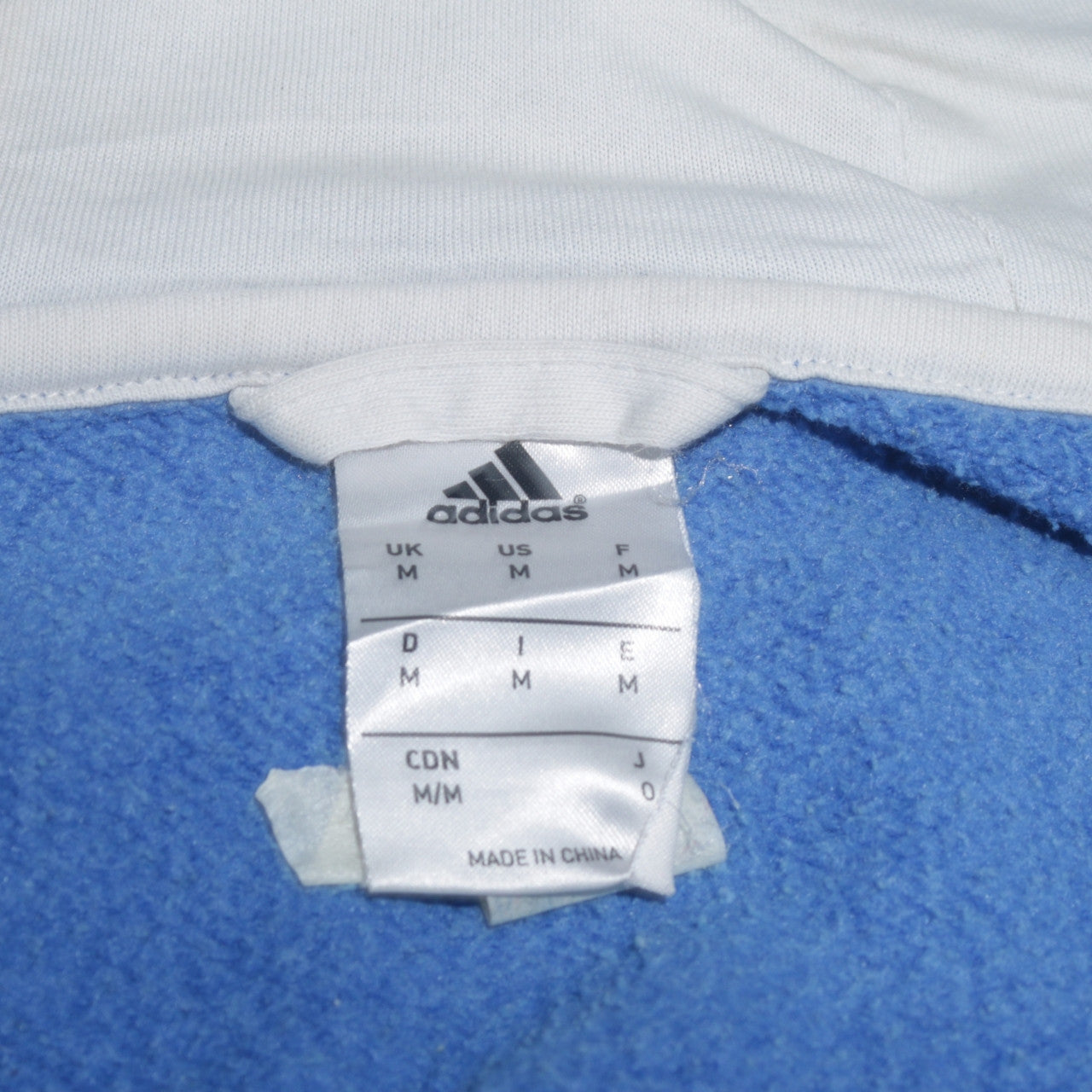 Adidas Men’s Blue Full Zip Hoodie Size M Sports Fleece