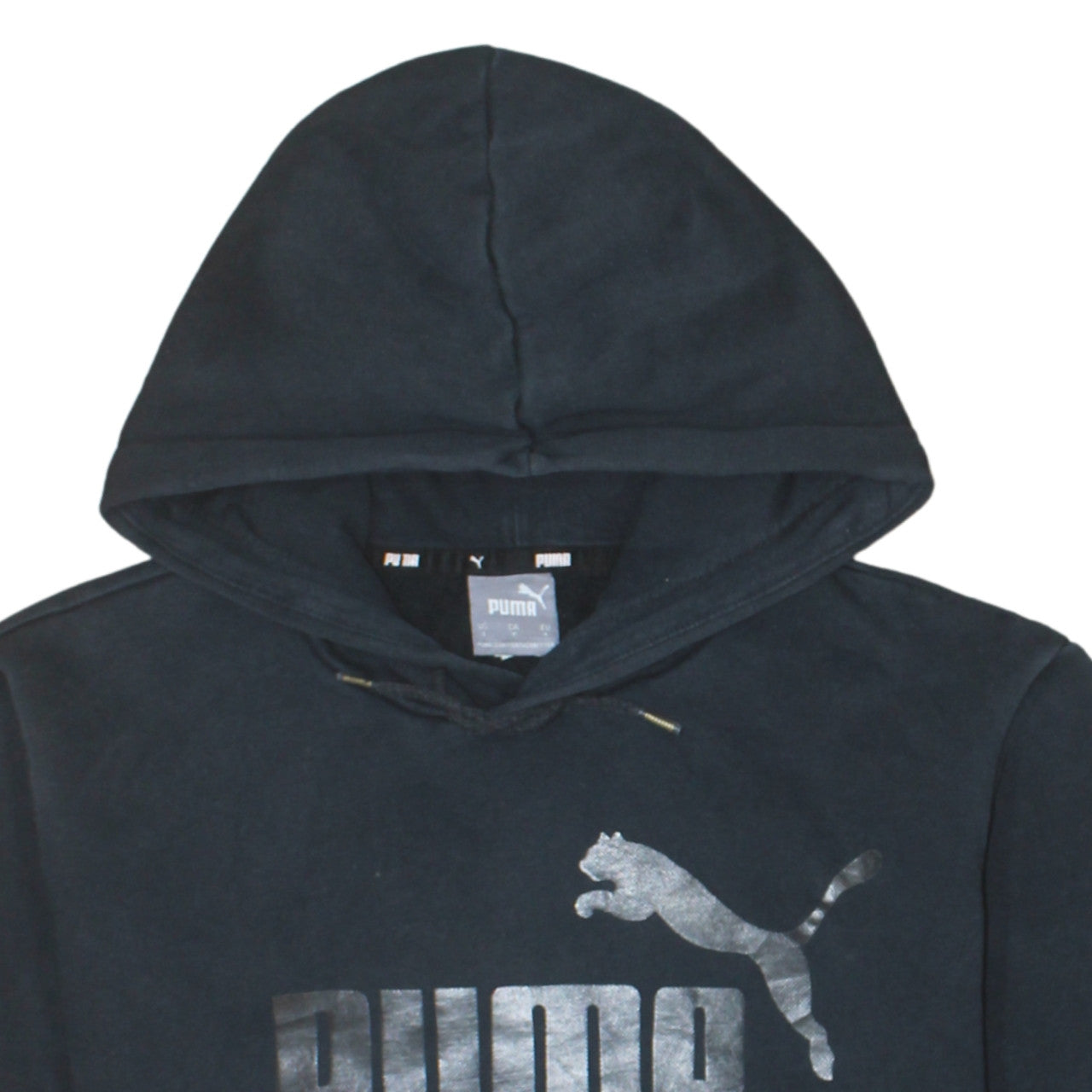 Puma Mens Black Pullover Hoodie Small Regular Fit Fleece Sweatshirt