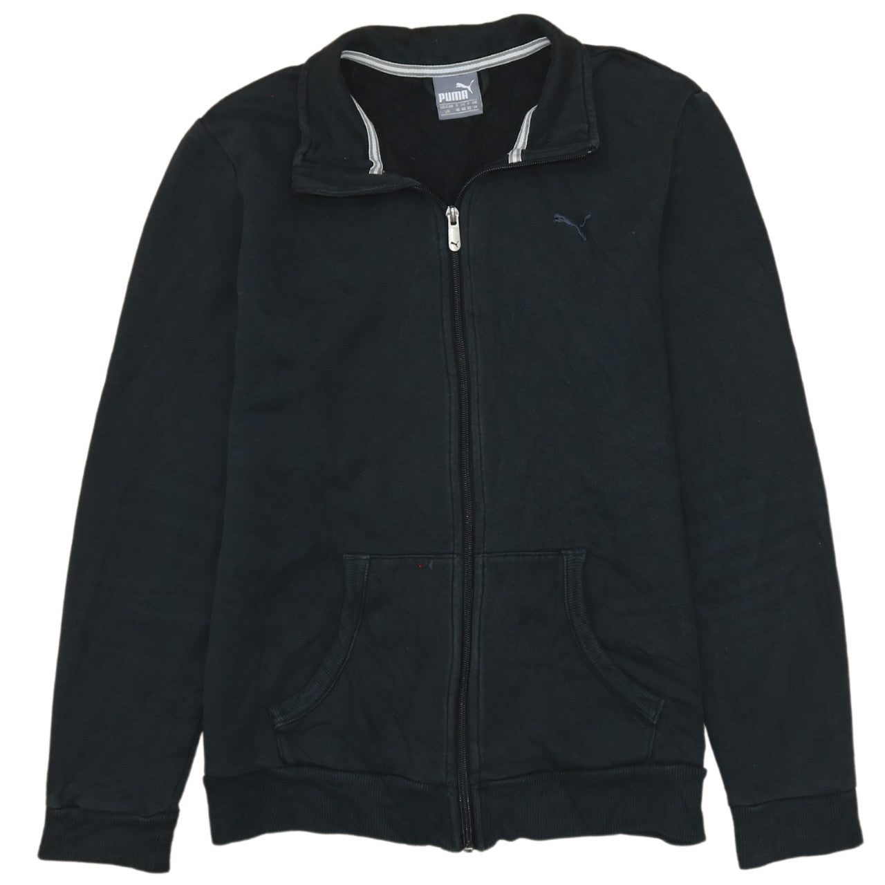 Puma Womens Black Full Zip Sweatshirt Size 14 Cotton Blend