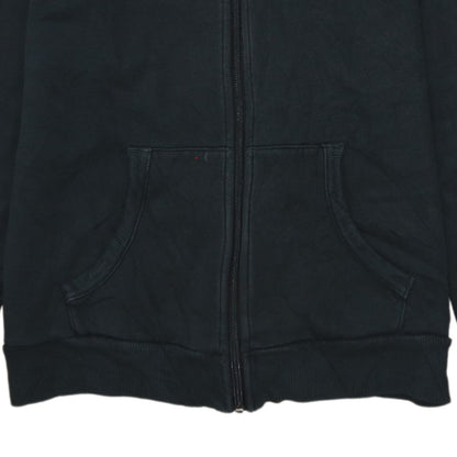 Brand and care label for Puma women’s black full zip sweatshirt, size UK 14, cotton blend