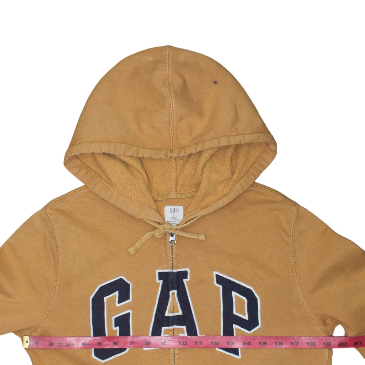 GAP Men's Brown Full Zip Hoodie S Classic Logo Fleece