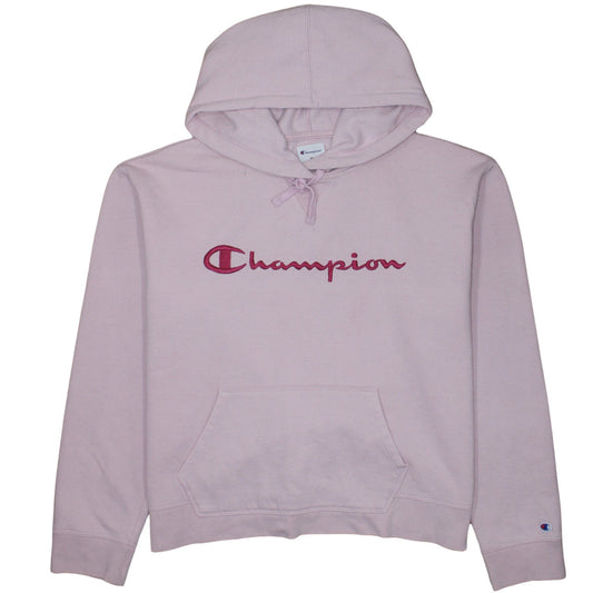 Champion Womens Pink XL Pullover Hoodie Cotton Blend Logo