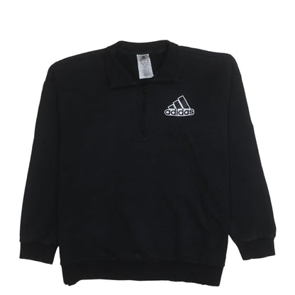 Additional front view of Adidas Women’s Black 1/2 Zip Pullover Sweatshirt L 16-18 Athletic