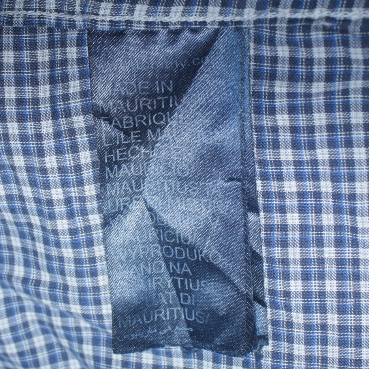 Tommy Hilfiger Men’s Blue Check Slim Fit Long Sleeve Cotton Shirt L