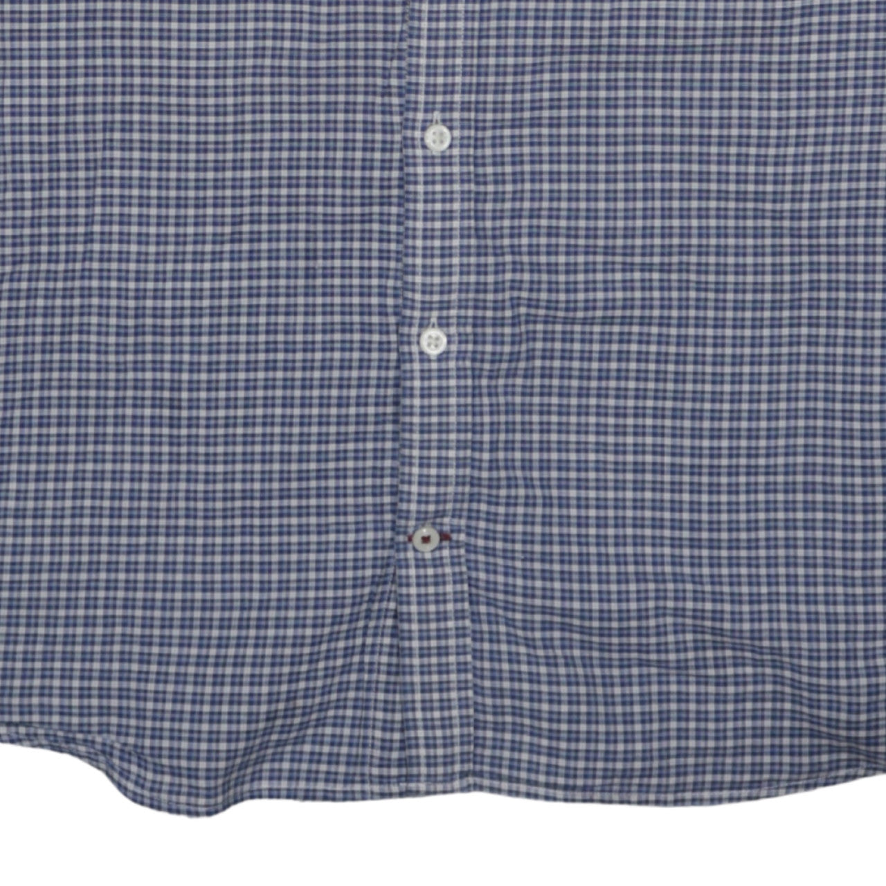 Tommy Hilfiger Men’s Blue Check Slim Fit Long Sleeve Cotton Shirt L