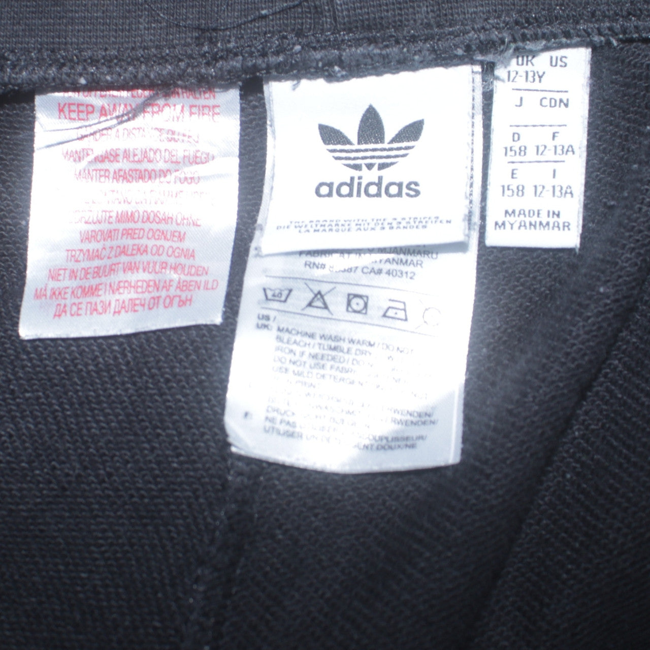 Adidas Boys Black Jogger Trousers 12-13 Years Elastic Waist Activewear