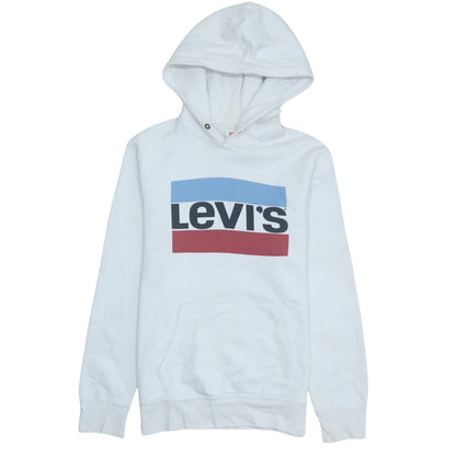 Additional front view of Levi's Men's White Small Pullover Hoodie with Logo Print