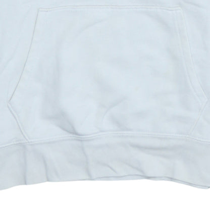 Brand and care label for Levi's Men's White Small Pullover Hoodie with Logo Print