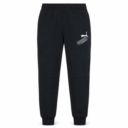 Front view of Puma Men's Black Joggers Medium Regular Fit Casual Sweatpants