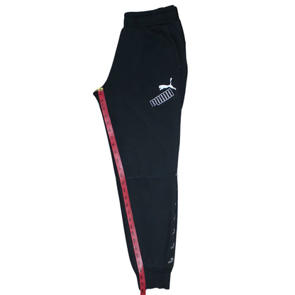 Close-up detail of Puma Men's Black Joggers Medium Regular Fit Casual Sweatpants