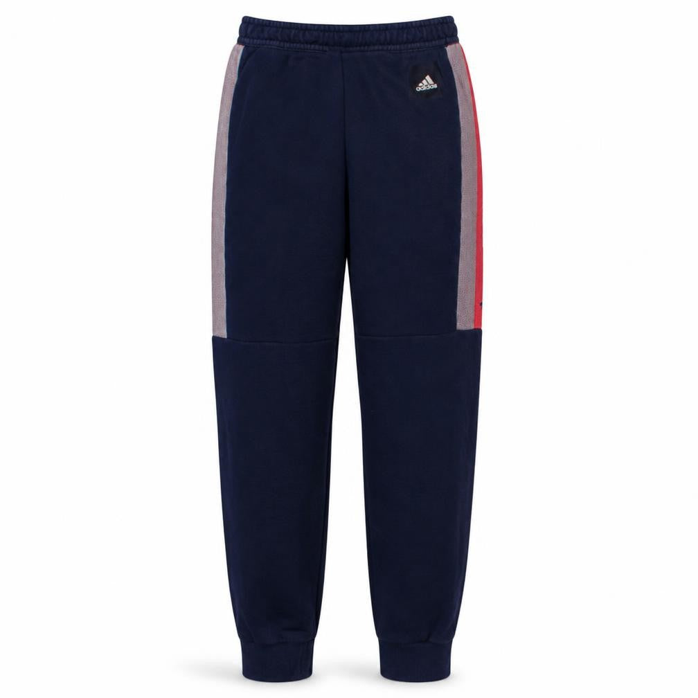 Adidas Men's Blue Sweatpants S Regular Fit Tapered Fleece