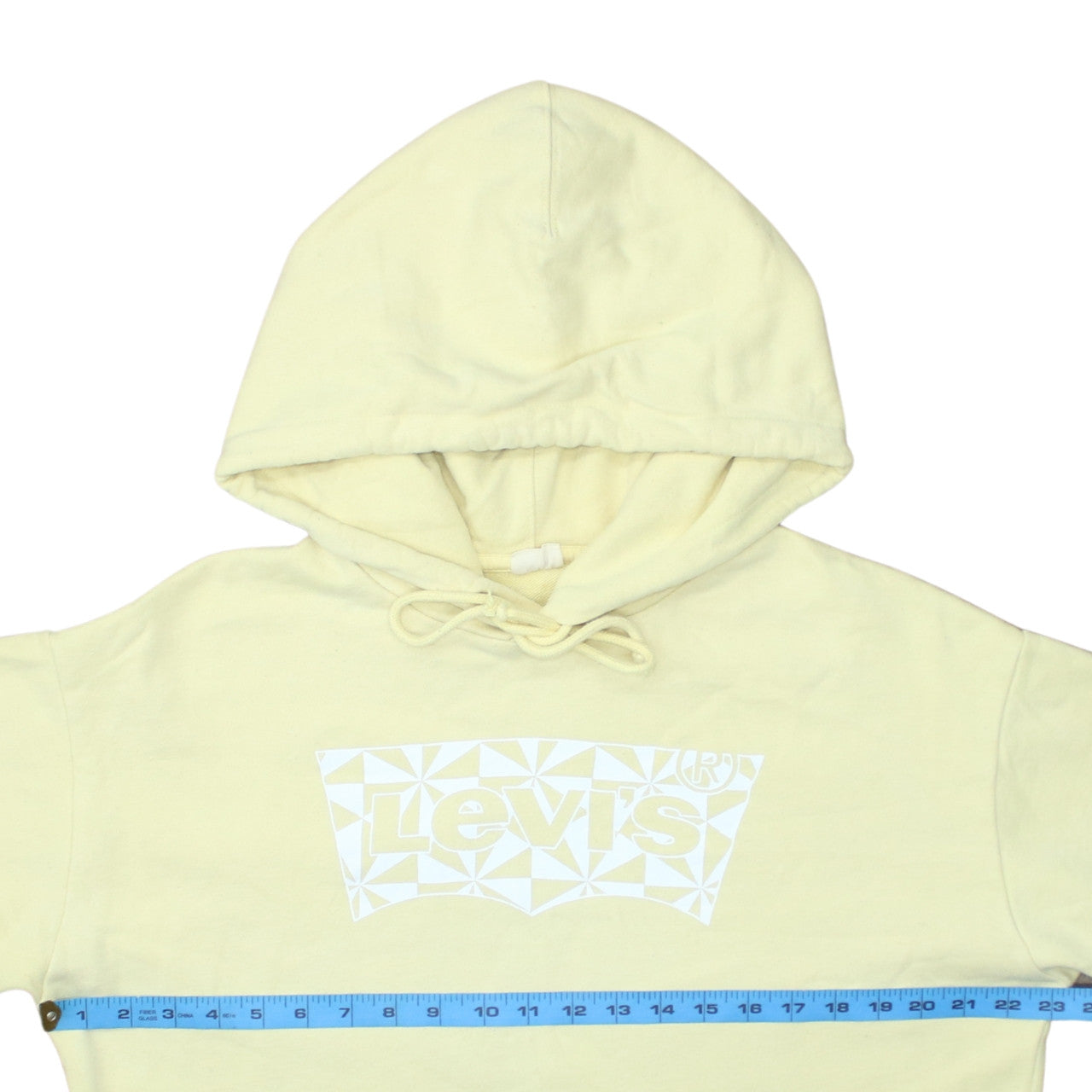 Levi's Womens Yellow Pullover Hoodie M Cotton Graphic Logo