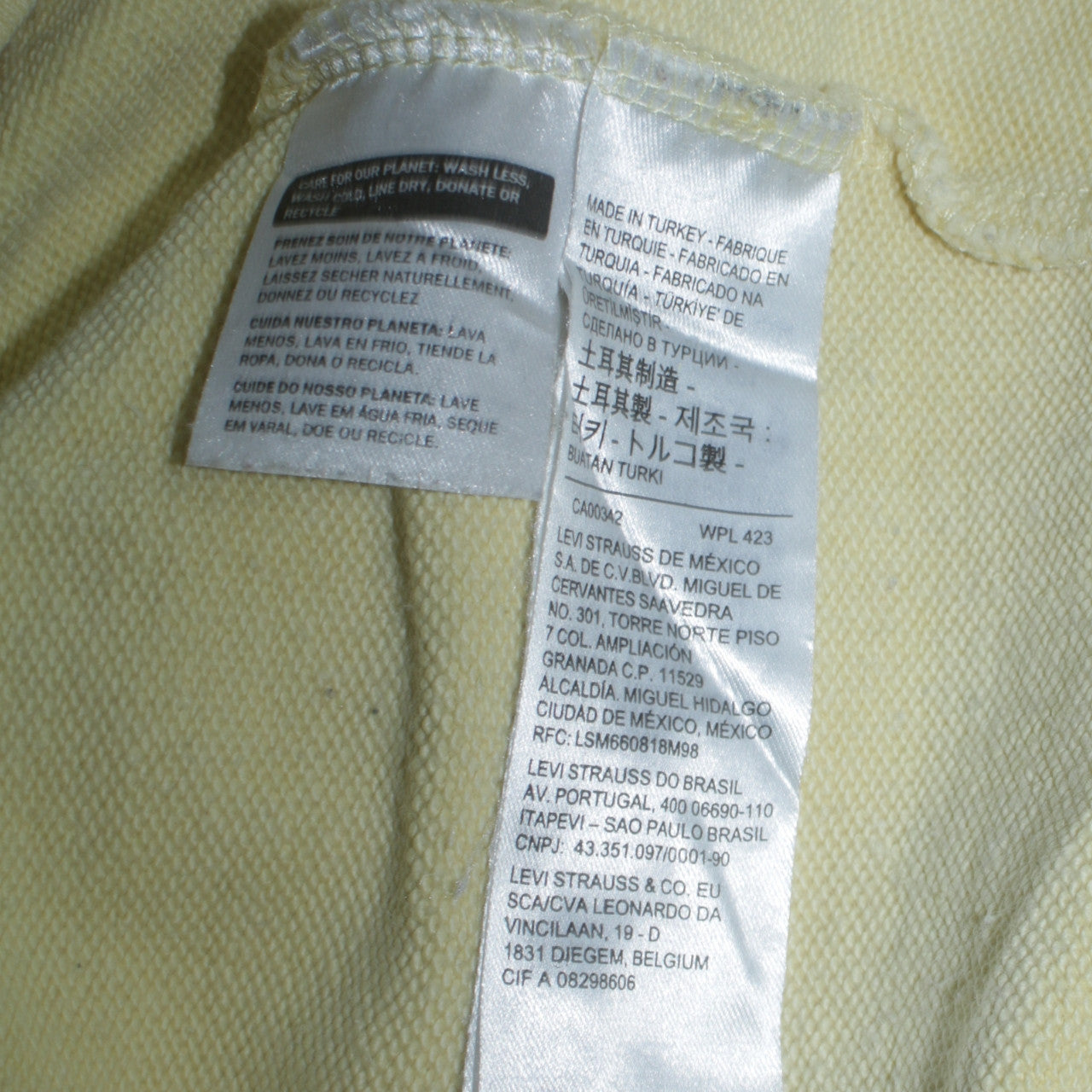 Levi's Womens Yellow Pullover Hoodie M Cotton Graphic Logo