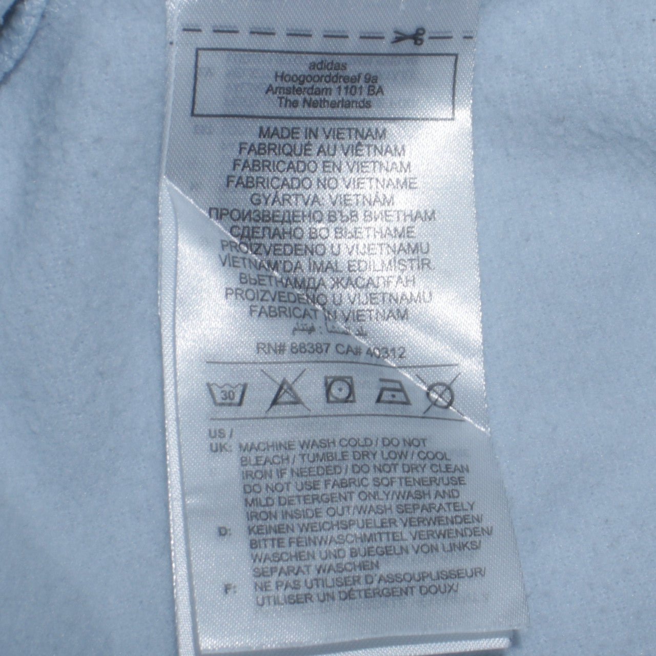 Adidas Mens Blue Pullover Hoodie Medium Logo Graphic Sweatshirt