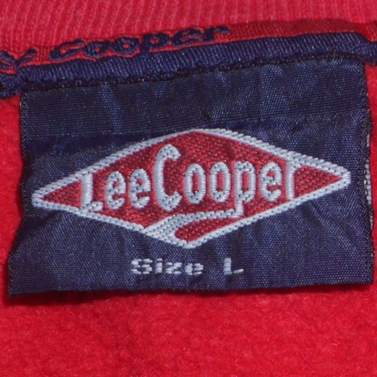 Lee Cooper Men's Red Crew Neck Pullover Sweatshirt L Retro Logo