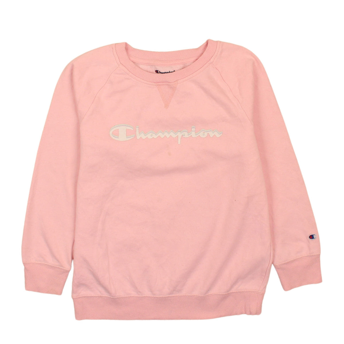 Champion Girls Pink XL Pullover Sweatshirt Crew Neck Logo Jumper