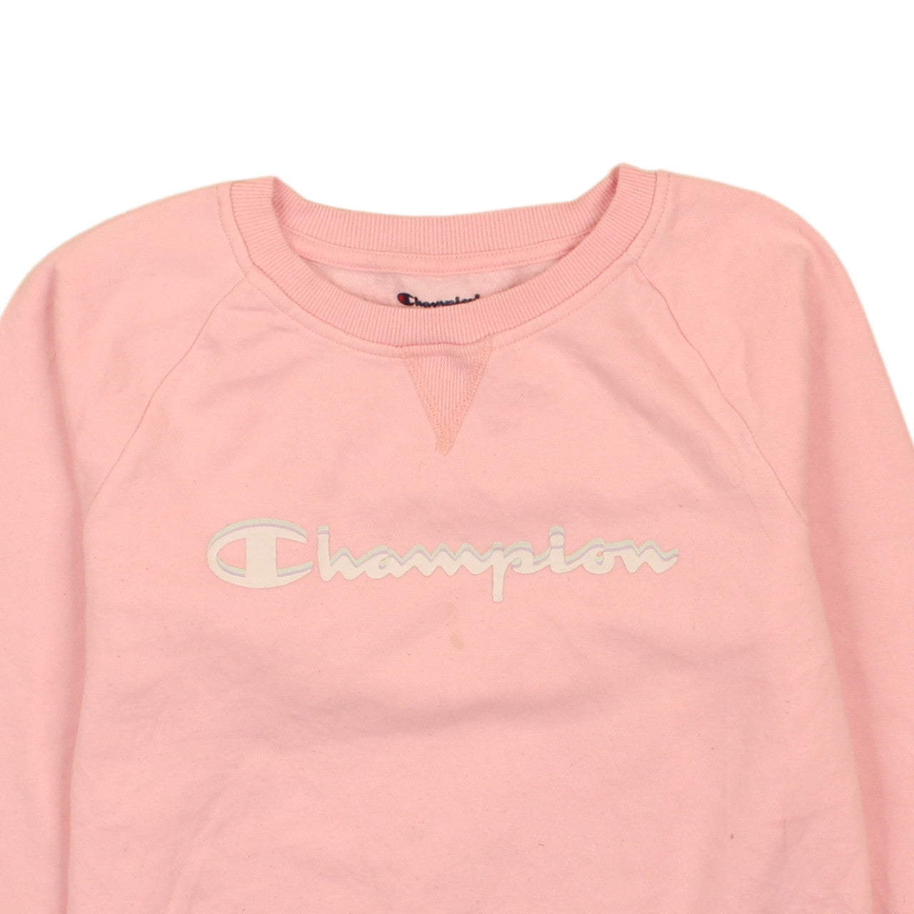 Champion Girls Pink XL Pullover Sweatshirt Crew Neck Logo Jumper