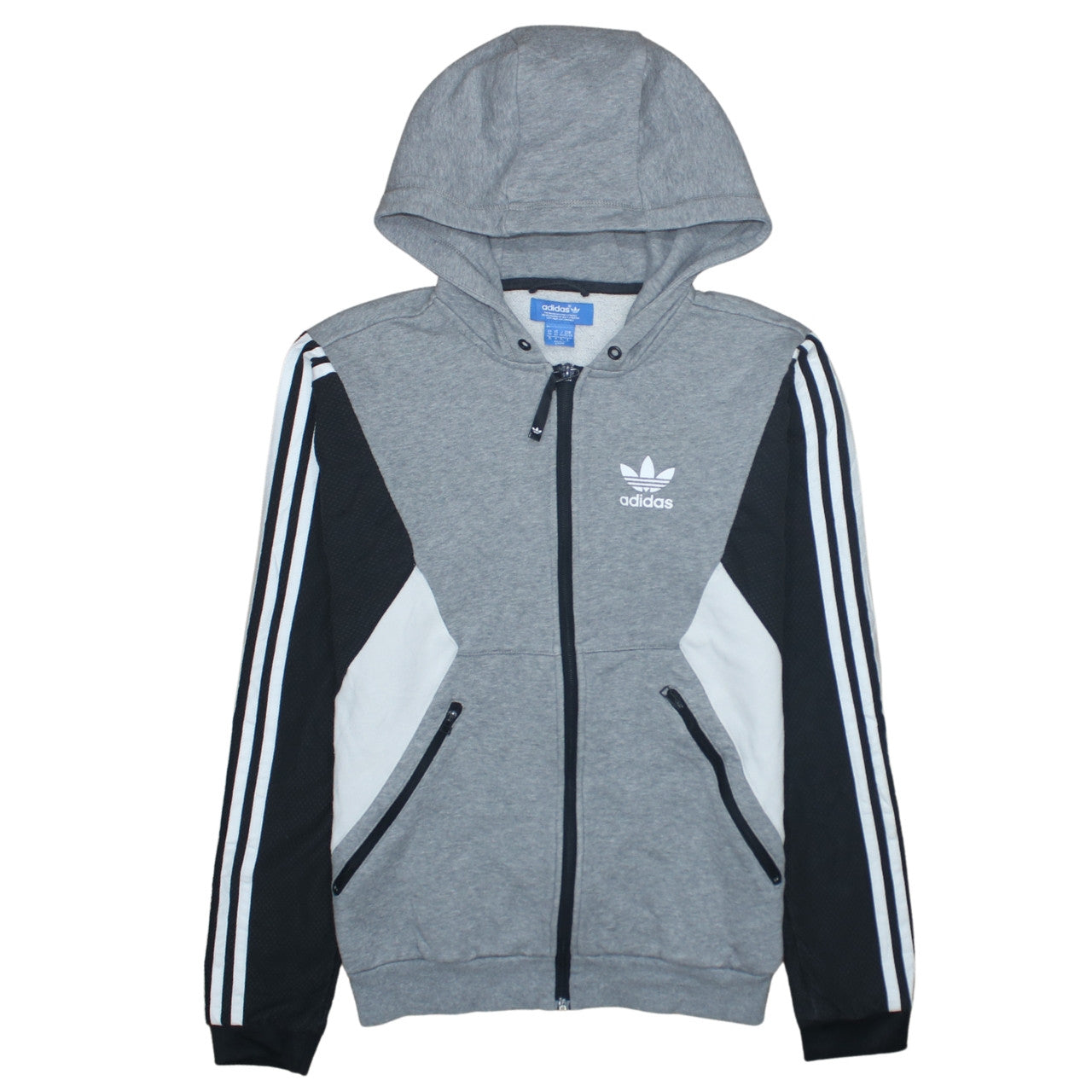 Adidas Mens Grey Full Zip Hoodie XS Sportswear Jacket