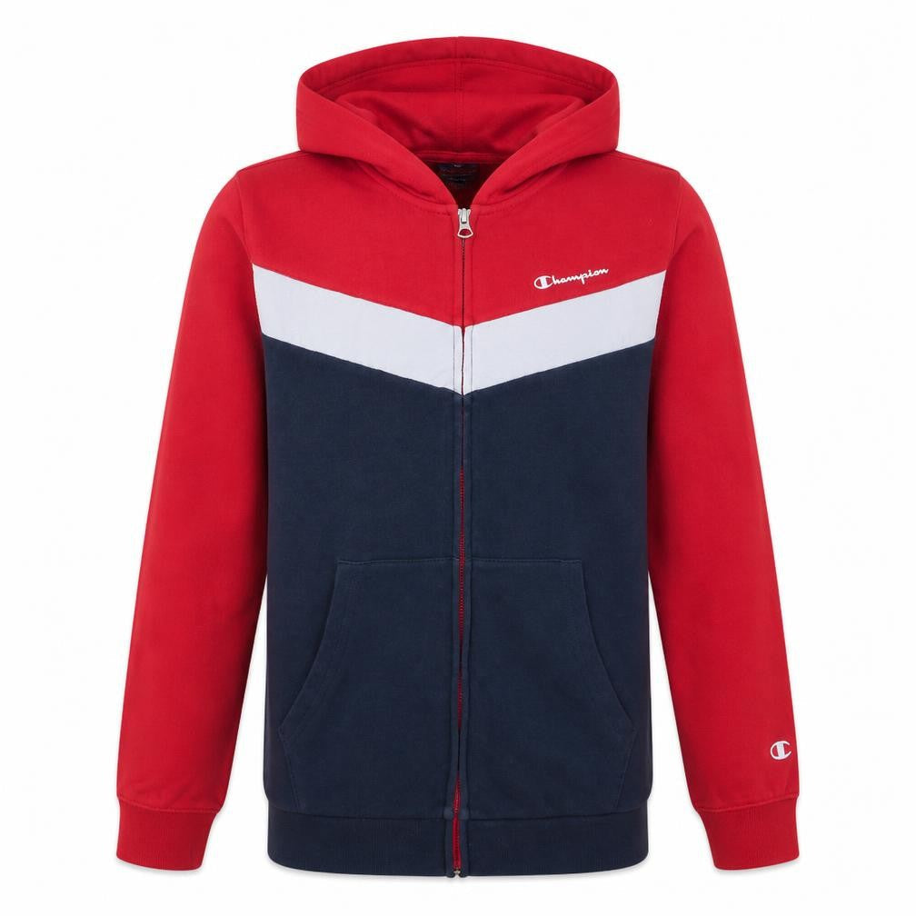 Champion Boys Red Blue Colourblock Full Zip Hoodie Size 15-16 Years