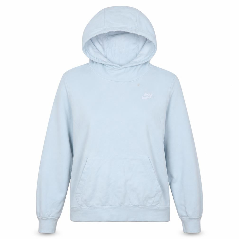 Nike Womens Blue Pullover Hoodie Medium Casual Lined Cotton Blend
