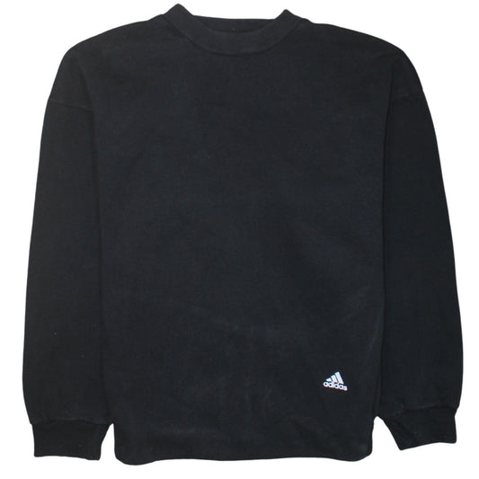 Adidas Womens Black Medium Pullover Sweatshirt Graphic Print