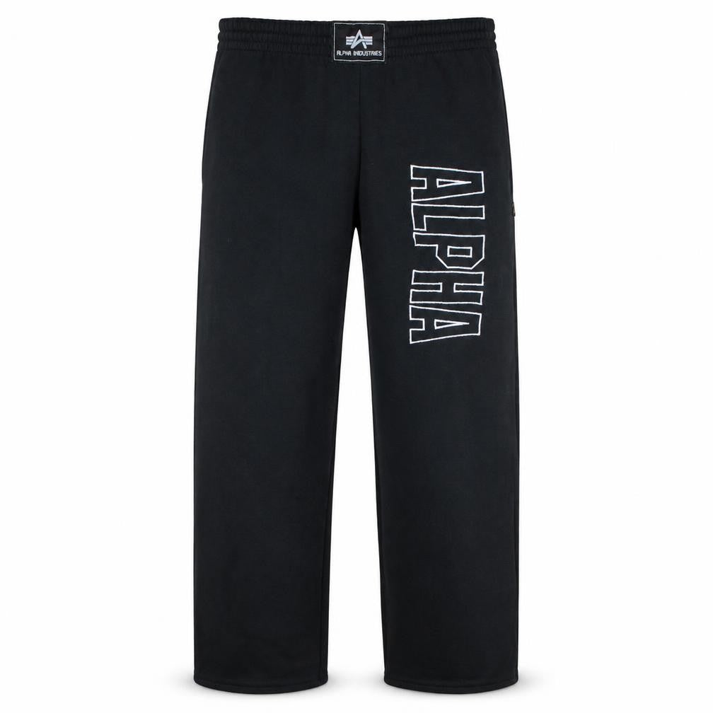 Alpha Industries Men's Black Sweatpants Medium Fleece Logo Joggers