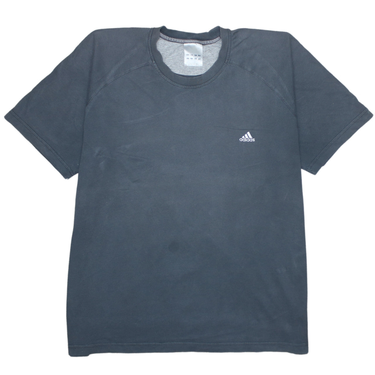 Adidas Men Grey Crew Neck Short Sleeve Cotton Sports T-Shirt L